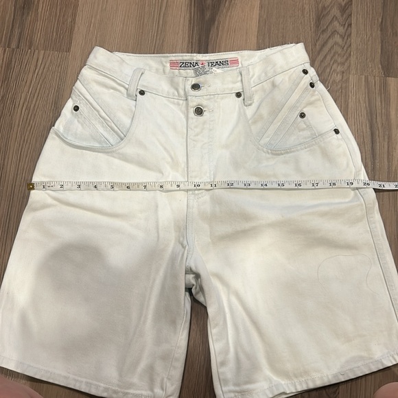 💛Vintage long white Zena Jeans shorts - Picture 10 of 12